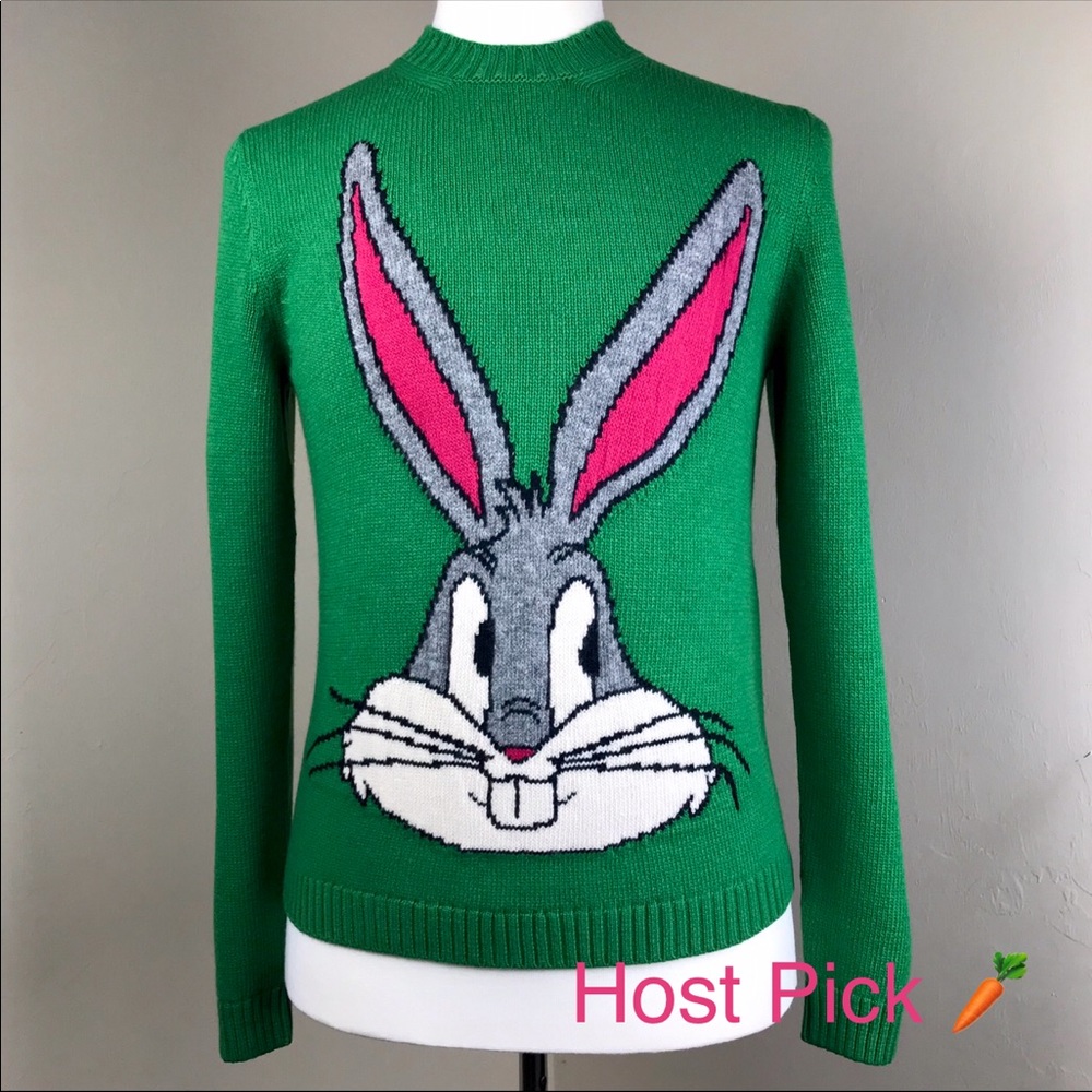 Gucci Green Bugs Bunny Wool Sweater Sega Guccy - Picture 1 of 8